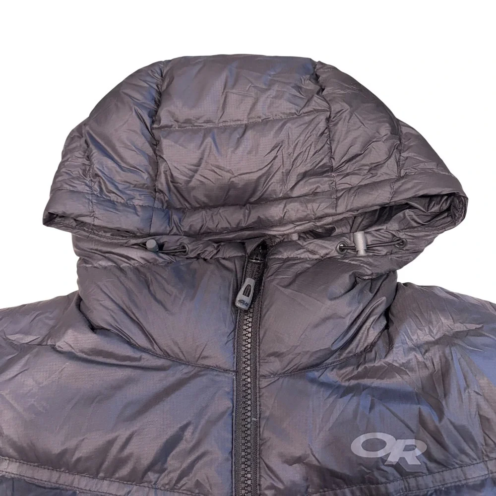 Outdoor‎ Research Mens Transcendent Down Hoody Black Puffer Jacket Sm 650 Fill